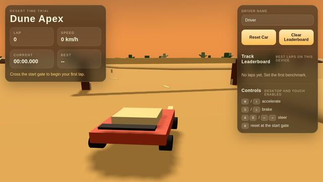 Dune Apex — a desert racing game